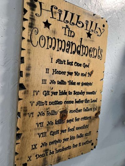 hillbilly tin commandments
