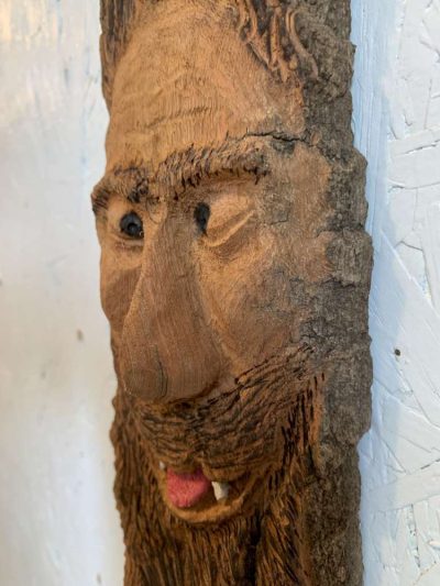 Whimsical Snaggle-Toothed Wood Spirit