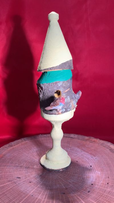 Mini Bird House on Pedestal