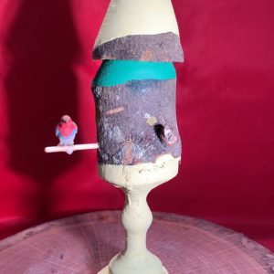Mini Bird House on Pedestal